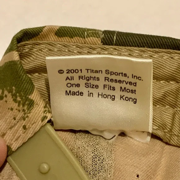 NWT Vintage 2001 WWF WWE Stone Cold Steve Austin Camouflage Snap Back Hat Titan - Picture 6 of 6